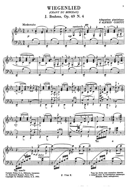 Brahms Wiegenlied Op 49 No 4 Lullaby Original Piano Solo Version Page 2