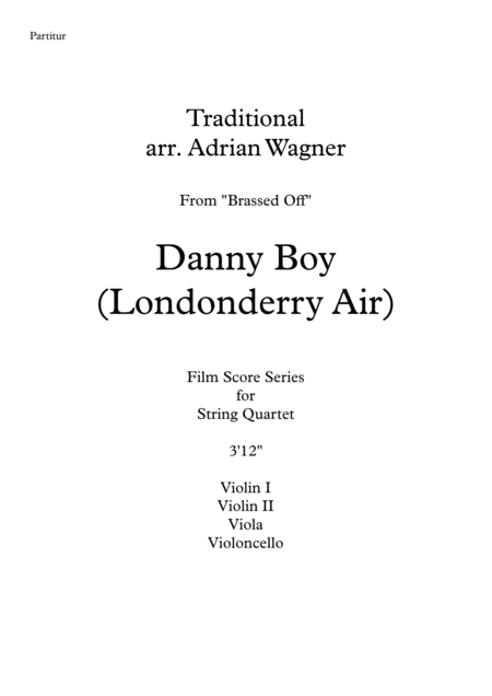 Brassed Off Danny Boy Londonderry Air String Quartet Arr Adrian Wagner Page 2