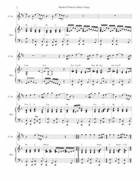 Breath Of Heaven Mary Song For Alto Saxophone And Piano Page 2