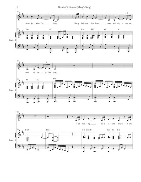 Breath Of Heaven Mary Song For Unison Choir Medium Key Page 2
