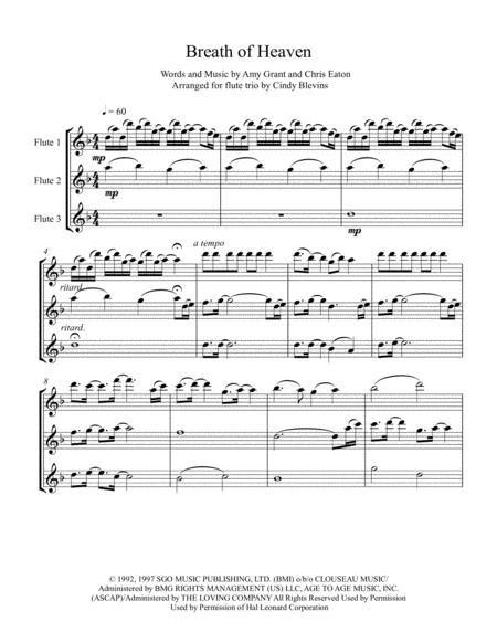 Breath Of Heaven Marys Song Arranged For Flute Trio Page 2