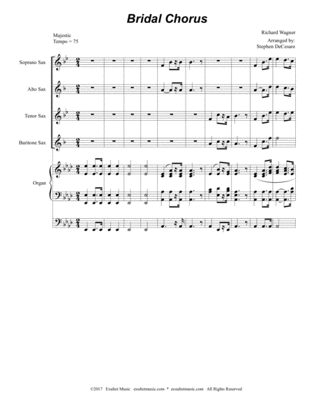 Bridal Chorus For Saxophone Quartet Organ Accompaniment Page 2