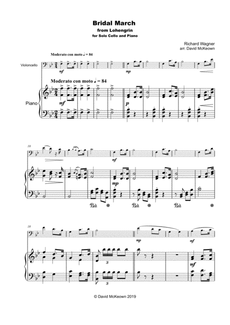 Bridal March Here Comes The Bride For Solo Cello And Piano Page 2