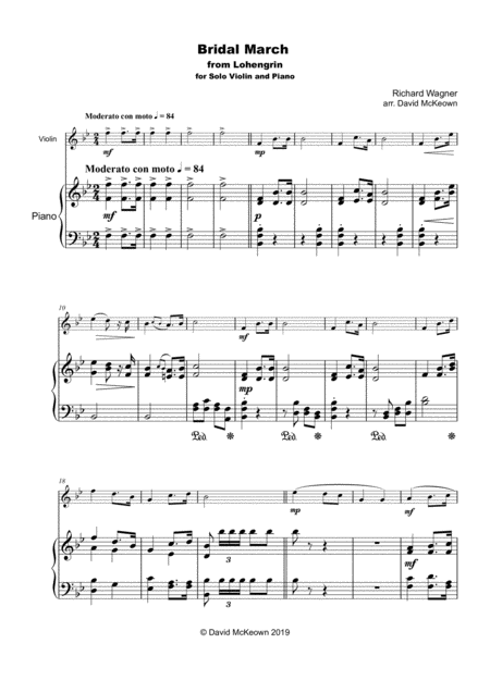 Bridal March Here Comes The Bride For Solo Violin And Piano Page 2