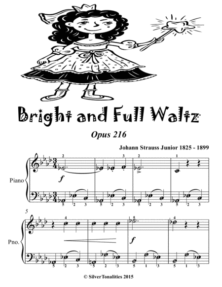 Bright And Full Waltz Opus 216 Easy Piano Sheet Music Tadpole Edition Page 2