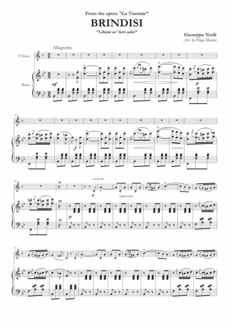 Brindisi From La Traviata For Horn And Piano Page 2