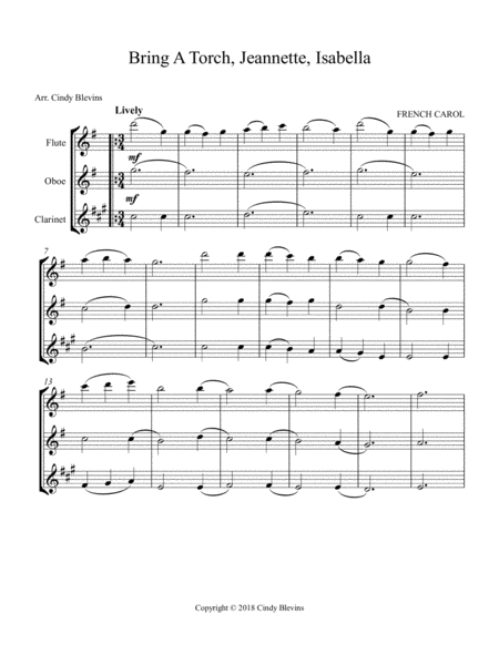 Bring A Torch Jeannette Isabella For Flute Oboe And Clarinet Page 2