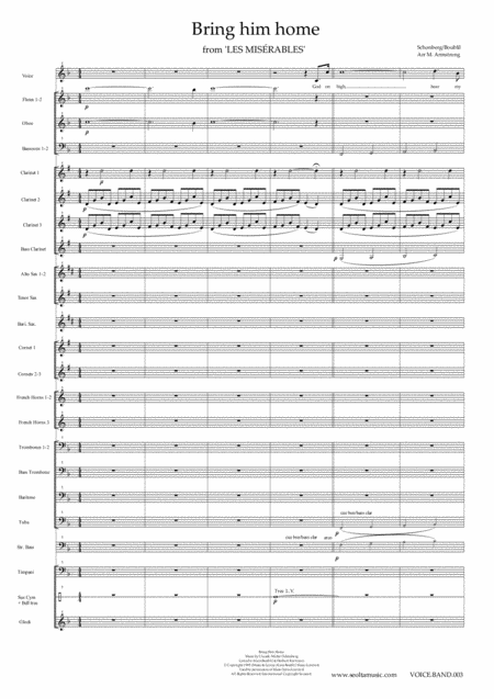 Bring Him Home Arranged For Solo Voice And Concert Band Page 2