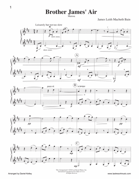 Brother James Air Duet For Flute Or Oboe Or Violin Clarinet Music For Two Page 2