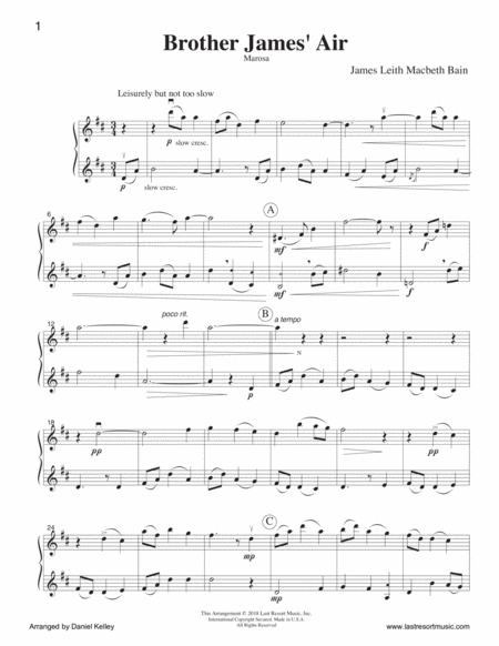 Brother James Air Duet For Flute Or Oboe Or Violin Flute Or Oboe Or Violin Duet Music For Two Page 2