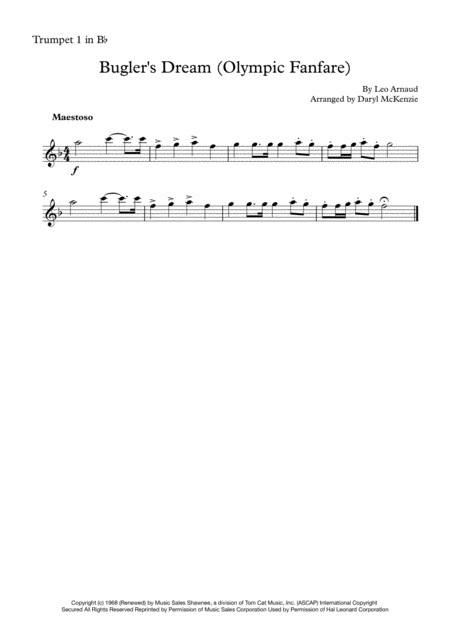 Buglers Dream Olympic Fanfare Short Fanfare For Brass Quintet Page 2