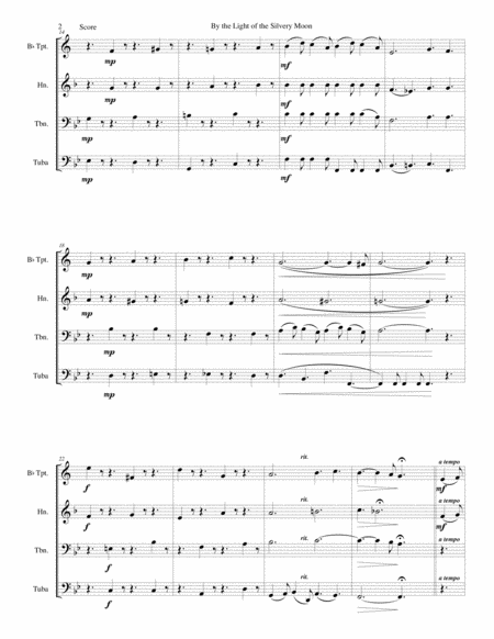 By The Light Of The Silvery Moon For Brass Quartet Page 2