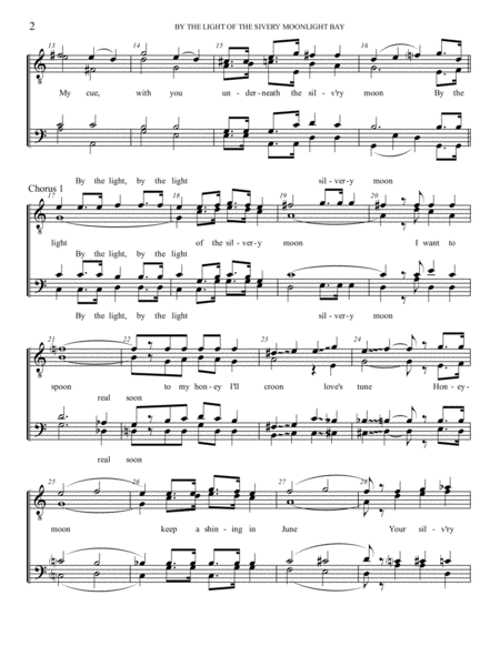 By The Light Of The Silvery Moonlight Bay Barbershop Men Ttbb Chorus Quartet Page 2