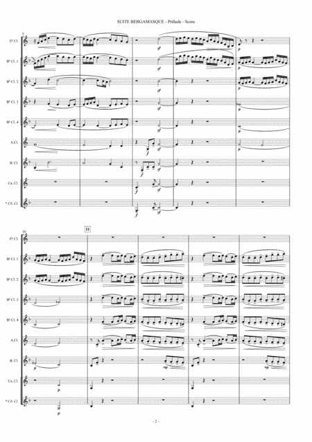 C Debussy Prelude From Suite Bergamasque For Clarinet Choir Page 2