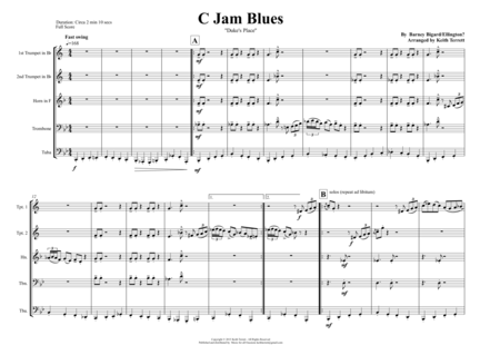 C Jam Blues For Brass Quintet Jazz For 5 Brass Series Page 2