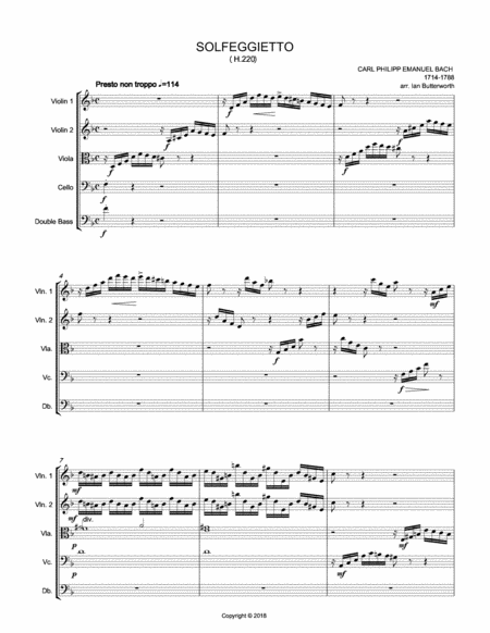 C P E Bach Solfeggietto For String Orchestra Page 2
