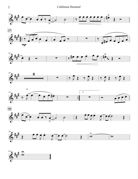 California Dreamin Aattb 6 Brass 4 Rhythm Instrumental Page 2