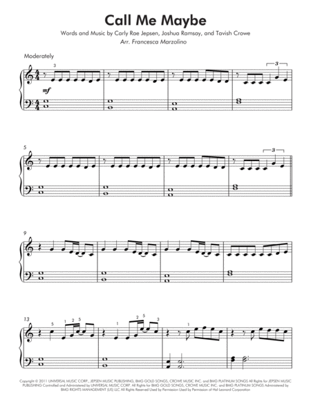 Call Me Maybe Easy Piano Page 2