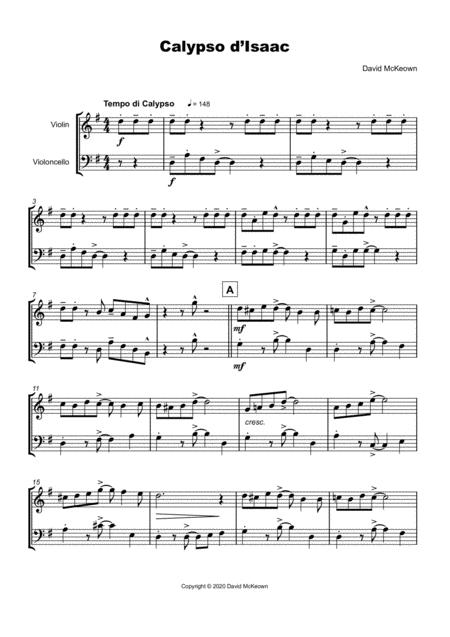 Calypso D Isaac For Violin And Cello Duet Page 2