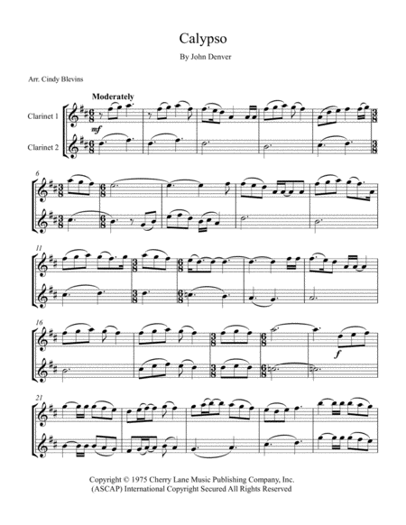 Calypso For Clarinet Duet Page 2