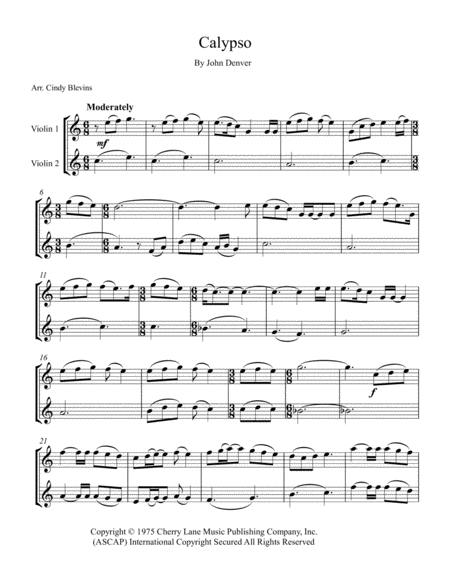 Calypso For Violin Duet Page 2