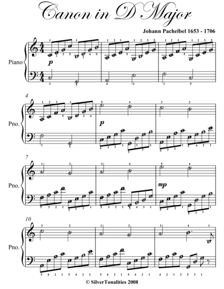 Canon In D Easy Piano Sheet Music Page 2