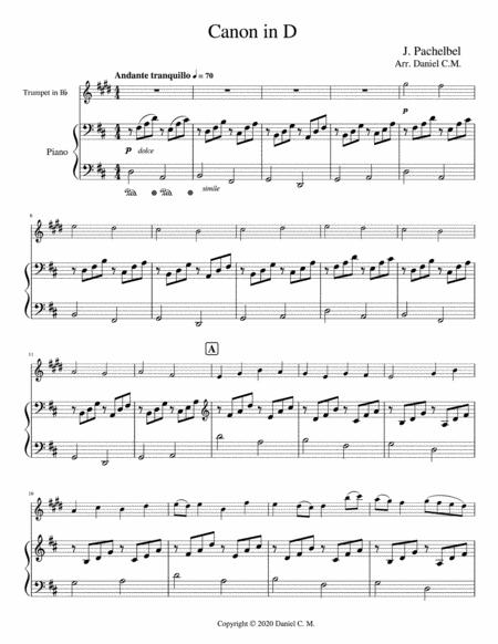 Canon In D For Bb Trumpet And Piano Page 2