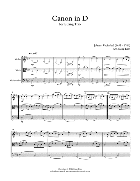 Canon In D For String Trio Page 2