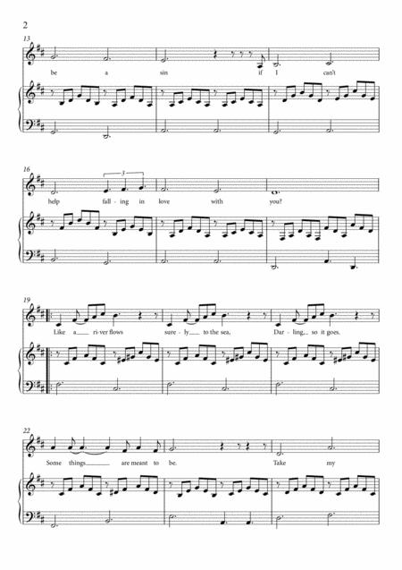 Cant Help Falling In Love Clarinet Bb And Piano Page 2