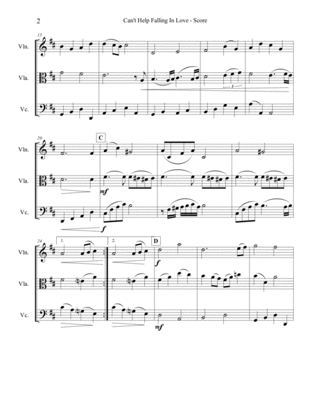 Cant Help Falling In Love For String Trio Page 2