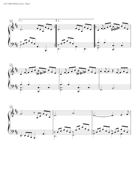 Cant Help Falling In Love Piano Solo Page 2