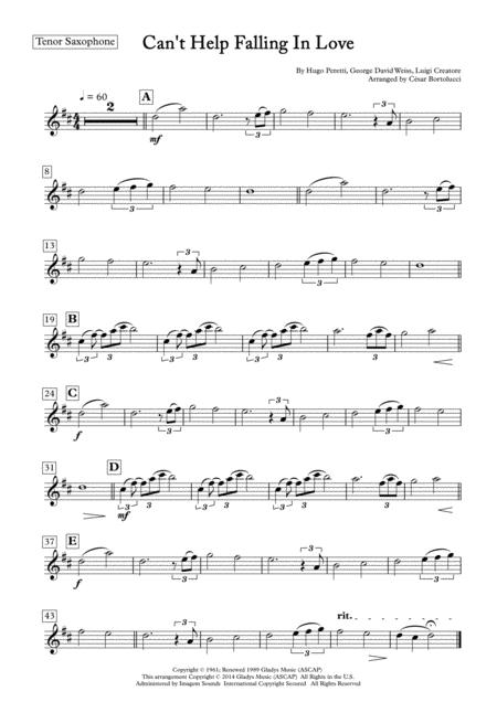 Cant Help Falling In Love Tenor Sax And Piano Page 2