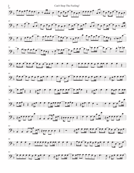 Cant Stop The Feeling Cello Page 2