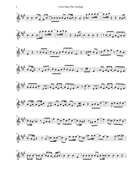 Cant Stop The Feeling Original Key Alto Sax Page 2