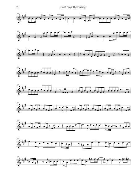 Cant Stop The Feeling Original Key Bari Sax Page 2