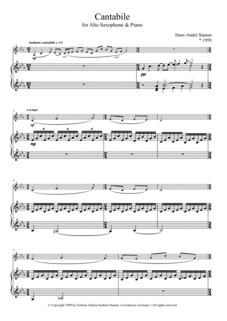 Cantabile For Saxophone And Piano Page 2