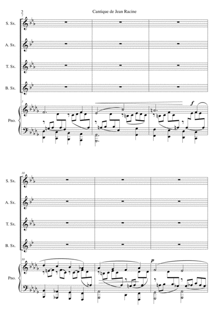 Cantique De Jean Racine For Saxophone Quartet And Piano Page 2