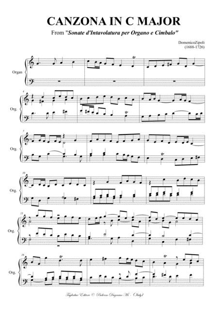 Canzona In C Major D Zipoli From Sonate D Intavolatura Per Organo E Cimbalo Page 2