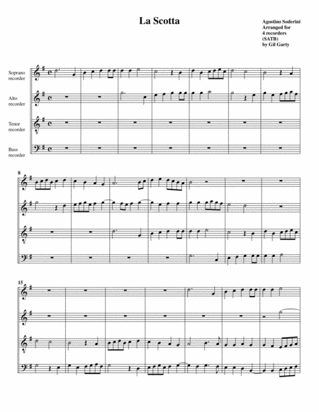 Canzona La Scotta Arrangement For 4 Recorders Page 2