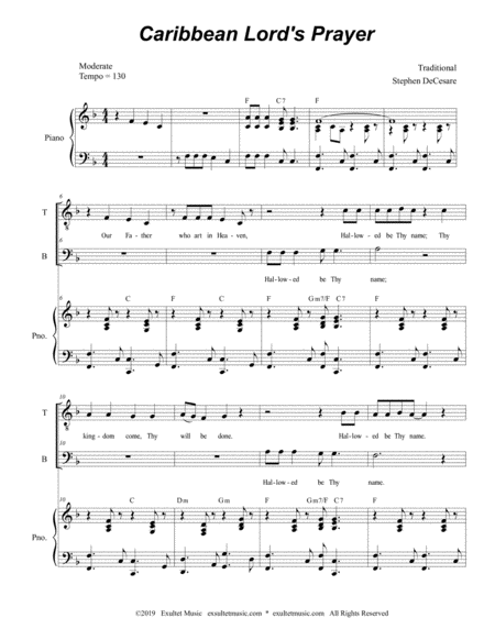 Caribbean Lords Prayer Duet For Tenor And Bass Solo Page 2