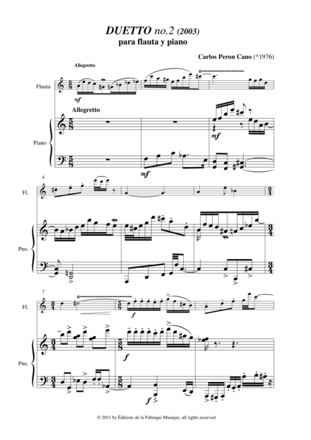 Carlos Peron Cano Duetto No 2 For Flute And Piano Page 2