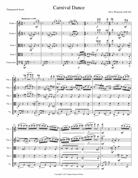 Carnival Dance For String Quintet Page 2