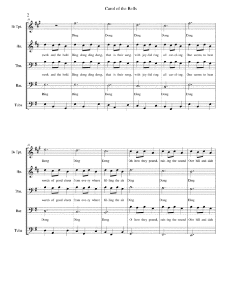 Carol Of The Bells Brass Ensemble Page 2