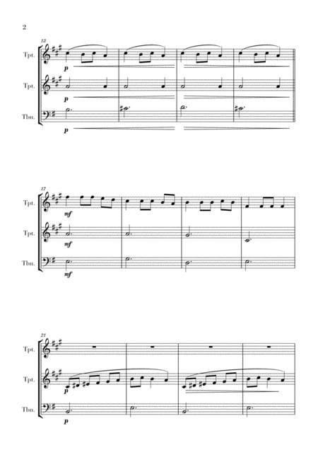 Carol Of The Bells For 2 Trumpets And Trombone Brass Trio Page 2