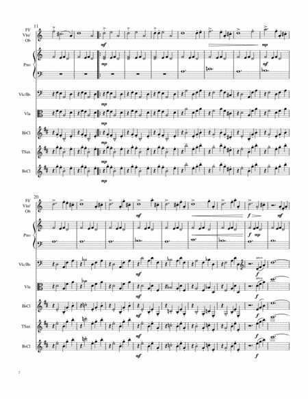 Carol Of The Bells For Flute Violin Oboe Piano And Cello Viola Trio Page 2