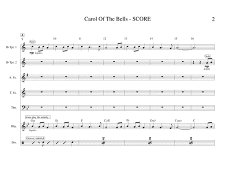 Carol Of The Bells Jazz Band Page 2