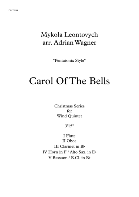 Carol Of The Bells Pentatonix Style Wind Quintet Arr Adrian Wagner Page 2
