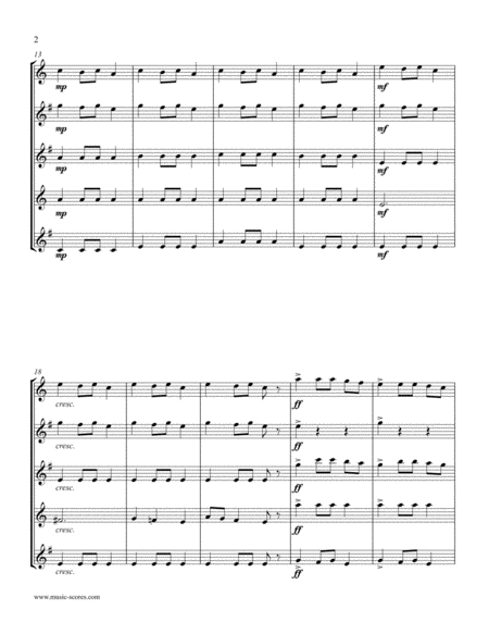 Carol Of The Bells Saxophone Quintet Page 2