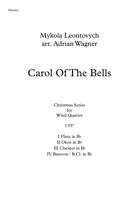 Carol Of The Bells Wind Quartet Arr Adrian Wagner Page 2