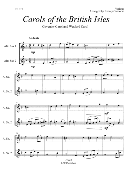 Carols Of The British Isles For Two Saxophones Page 2